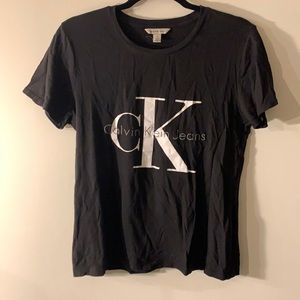 Calvin Klein black logo tee. Size large
